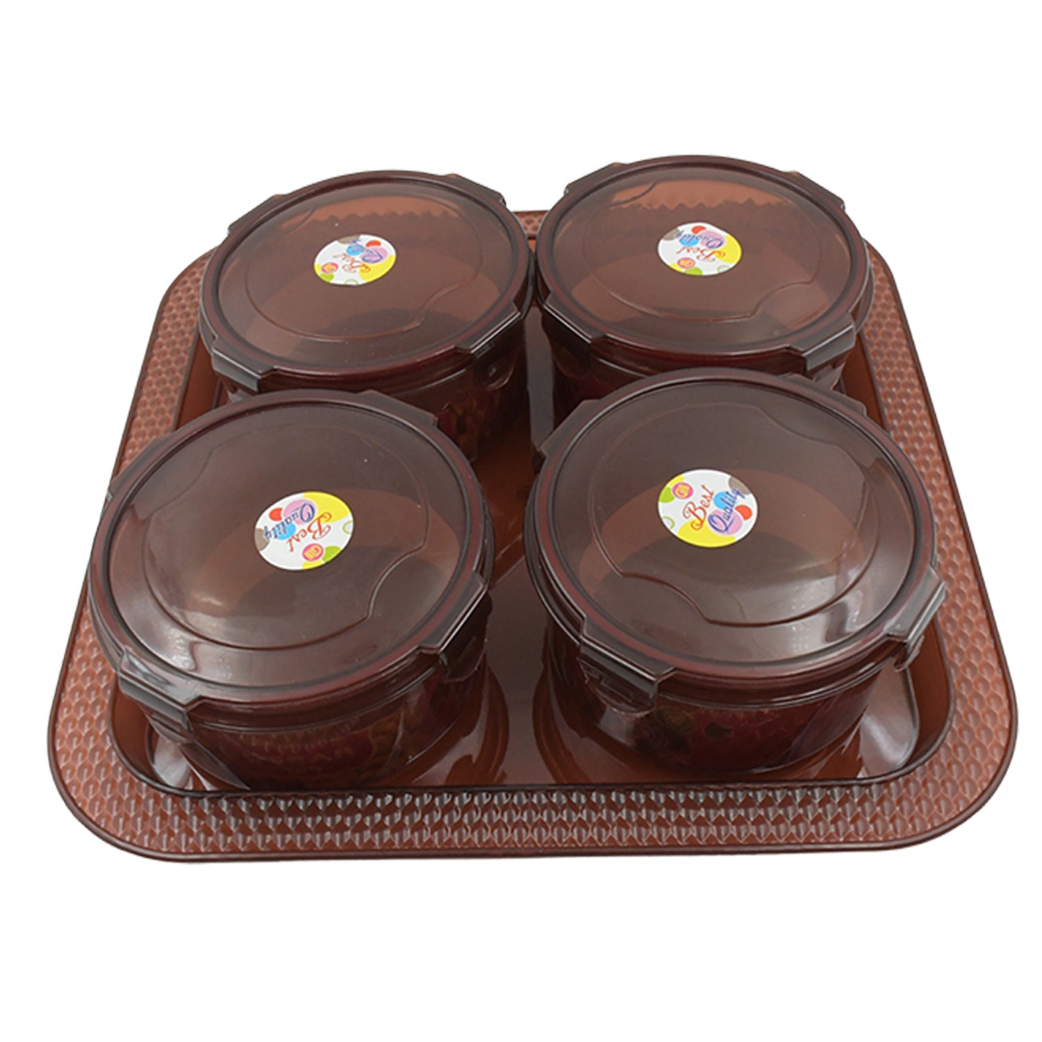 3646 Elegance Tray, Plastic Airtight 4 Pieces Storage Container and 1 Piece Serving Tray with Lids 3646 Elegance Tray, Plastic Airtight 4 Pieces Storage Container and 1 Piece Serving Tray with Lids